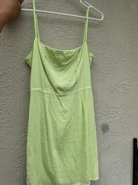 Nasty Gal Lime Green Slip Dress with Thin Straps
